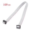 10Pcs 2.54mm FC-10P IDC Flat Gray Cable LED Screen Connected to JTAG Download Cable