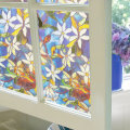 78x18in Window Film Colored Flowers Glass Sticker Bathroom Privacy Home Decoration