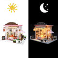 Handmade Wooden DIY House DIY Cabin With Lights For Home Decorating Lovers Anniversaries of Impor