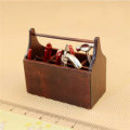 1/12 Dollhouse Miniature Wooden Box With Metal DIY Tool Set Kit Toy