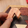 DIY 9PCS Wooden IQ Game Jigsaw Intelligent Tangram Brain Teaser Puzzle Kids Toys