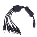 5.5*2.1mm 1 Female to 5 Male Way Splitter Connector with Switch for CCTV Camera LED Strip Light DC12