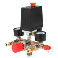 90-120PSI Air Compressor Pressure Switch Control Valve Manifold Regulator Gauge