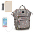 Multifunctional Mommy Bag Baby Diaper Nappy Backpack Travel USB Reacharea... (COLOR: GREY | TYPE: A)