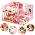 1:24 Wooden 3D DIY Handmade Assemble Miniature Doll House Kit Toy with Furniture for Kids Gift Colle