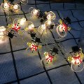 2m 20LED Black Hat Snowman Pattern Battery Powered Copper Wire String Light for Christmas Holidays P