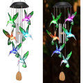LED Solar Hummingbird Wind Chime Light Waterproof Color Changing Solar Powered