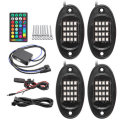 4Pcs RGB LED Rock Lights Kit Underbody Neon Light Pods bluetooth App Control