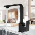 Black Kitchen Sink Taps Mixer Single Lever Zinc Alloy Swivel Spout Tap Faucet