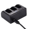 PULUZ PU185 3-channel Battery Charger Micro USB Type-C Port for GoPro HERO5 AHDBT-501