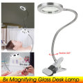 USB LED Magnifying Glass Desk Lighting 8X Magnifier Lamp Bendable Beauty Makeup Tattoo Light R