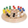 Montessori Wooden Colorful Memory Chess Game Clip Beads 3D Puzzle Learning Educational Toys for Chil