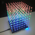 DIY 3D Light Cube Kit 8x8x8 LED Built-in MP3 Music Spectrum 3W Speaker Amplifier