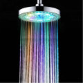 360 Adjustable 8 Inch LED Round Chrome Rain Bathroom Shower Head Rainfall 7 Color Changing Bath