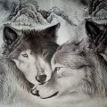 3 PCS Bedding Sets 3D Animal Wolf Head Printing Quilt Cover Pillowcase For Full Size