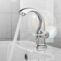 Modern Swan Neck Chrome Bathroom Basin Faucet Waterfall Spout Single Handle Sink Bath Single Cold Ta