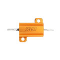 5pcs RX24 25W 6R 6RJ Metal Aluminum Case High Power Resistor Golden Metal Shell Case Heatsink Resist