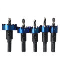Drillpro 5Pcs 16-30mm HSS Blue Nano Coating Tooth Hole Saw Cutter Drill Bit Set for Metal Sheet