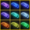 4PCS 131mm+146mm Multi-Color RGB LED Angel Eyes Halo Ring Lights Headlights with Remote Control For