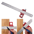 Drillpro CX300-1 Adjustable 30cm Stainless Steel 45/90 Degree Line Scriber Marking Ruler Angle Ruler