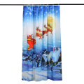Christmas Style Waterproof Polyester Shower Curtain Cartoon Santa Father Pattern With Hooks