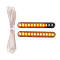 2Pcs Led Turn Signals Strip Motorcycle Flowing Water Tail Brake Lights 12 Led 3528Smd License Plate
