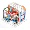 iiecreate K-046 DIY Assembled Luoqi Coffee Cabin Doll House Christmas Gifts Model Toy