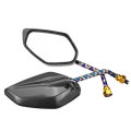 Pair Stainless Steel Motorcycle Rearview Mirror For 10mm Mirror Hole