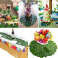 60Pcs Tropical Artificial Palm Leaves Hawaiian Hibiscus Flowers Wedding Birthday Party Decoration Ta
