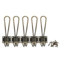 5Pcs Rustic Cast Iron Wall Coat Hooks Antique Hat Key Hanger Rack Bronze Holder
