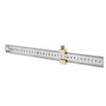 Woodworking Metric and Inch Line Scribe Ruler Positioning Measuring Ruler 300mm Marking T-Ruler Wood