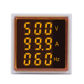 3pcs Geekcreit 3 in 1 AC 60-500V 100A Square Yellow LED Digital Voltmeter Ammeter Hertz Meter Sign