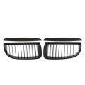 Matte Black Front Kidney Grilles Grill with Upper Hood Eyelids for BMW E90 E91 3 Series Sedan 2004-2