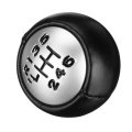 6 Speed Matte Silver Gear Stick Shift Knob Shifter Head PU Leather For Peugeot 307 308 3008 407 5008