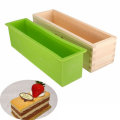 Rectangle Silicone Soap Mold Wooden Box DIY Tool Toast Loaf Cake Baking Mold