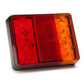12V 8 LED Car Truck LED Rear Tail Brake Lights Warning Turn Signal Lamp Red+Yellow 2PCS for Lorry Tr