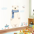Miico FX82027 2PCS Cartoon Wall Sticker Cute Polar Bear Printing Children`s Room And Kindergarten De