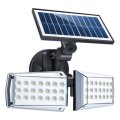 12W Adjustable Dual Head 42 LED Solar Microwave  Induction Wall Light Outdoor LED Radar Sensor Water