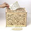 Wedding Card Box Wooden Rose Boxes Lock Party Wedding Decoration Money Case Gift