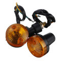 Pair Motorcycle Turn Signal Light Amber Indicator Lamp