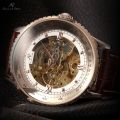 KRONEN & SOHNE **Royal Carving** Skeleton Warrior Automatic Mechanical Leather Watch