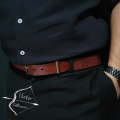 Full Grain Leather Men's Belt - Reddish Brown