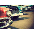 Classic cars in a row