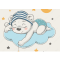 Baby Bear sleeps on a cloud