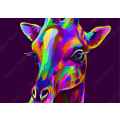 Colorful artistic portrait of a giraffe