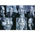 Mandela Collage Oil Panting by Alan Levine