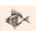 Fish With a Metal Body On Mechanical Control In Steampunk Style