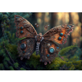 Sci-Fi Steampunk Butterfly In a Green Forest
