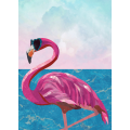 Flamingo goes to the beach