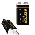 Beston 9V 1000mAh Micro-USB Rechargeable Lithium-Ion Battery